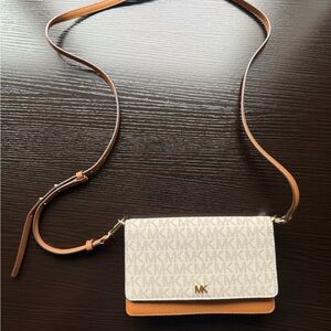 Michael Kors Beige and Brown Crossbody Bag